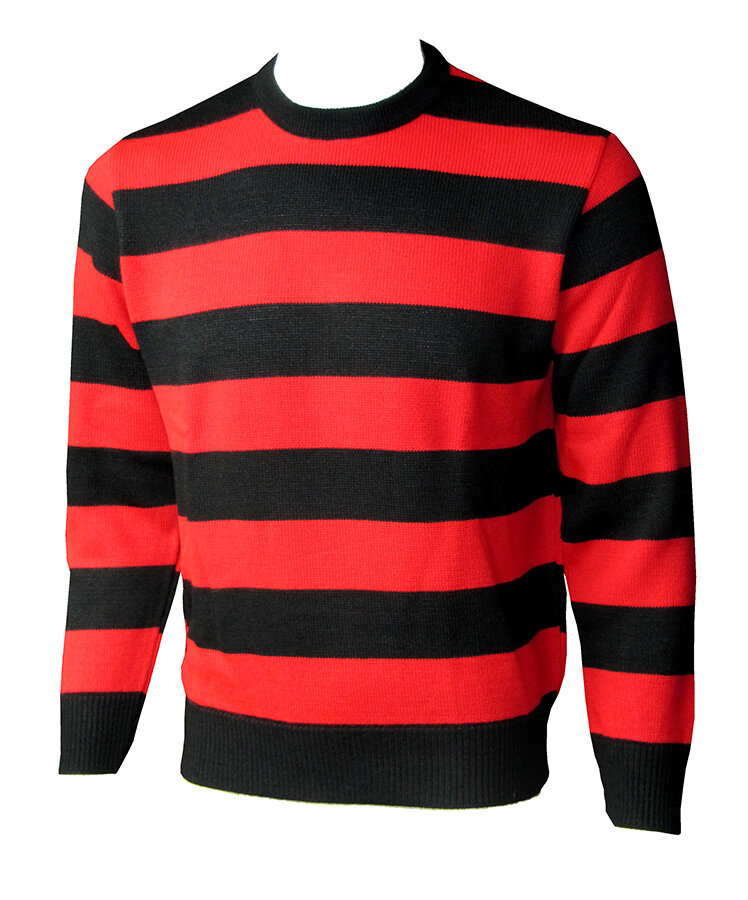 JERSEY DE RAYAS ROJAS Y NEGRAS